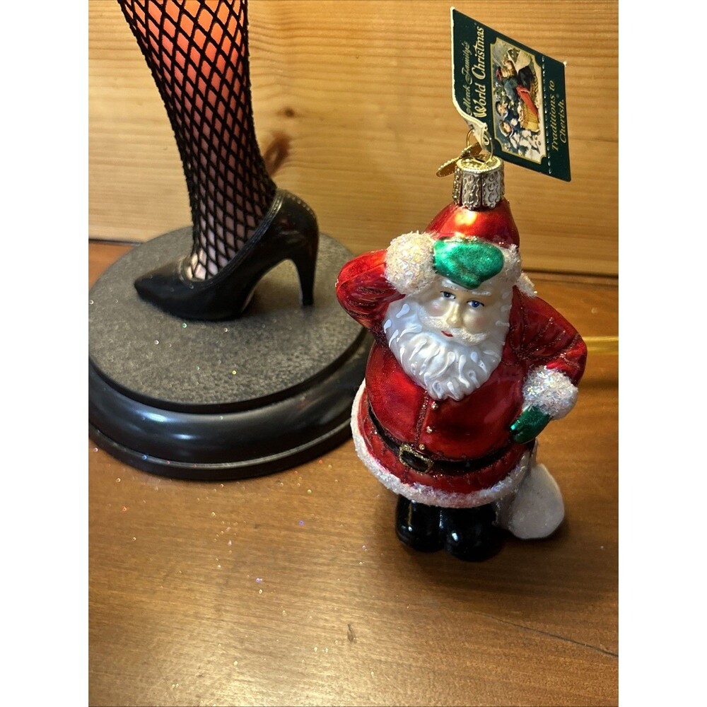 Old World Christmas 5.0 Inch Shoveling SantaTree Ornament, Ornament